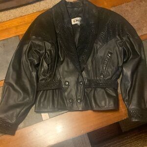 Black leather jacket